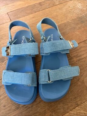 TOP Moda Light Blue Denim Sport Sandals